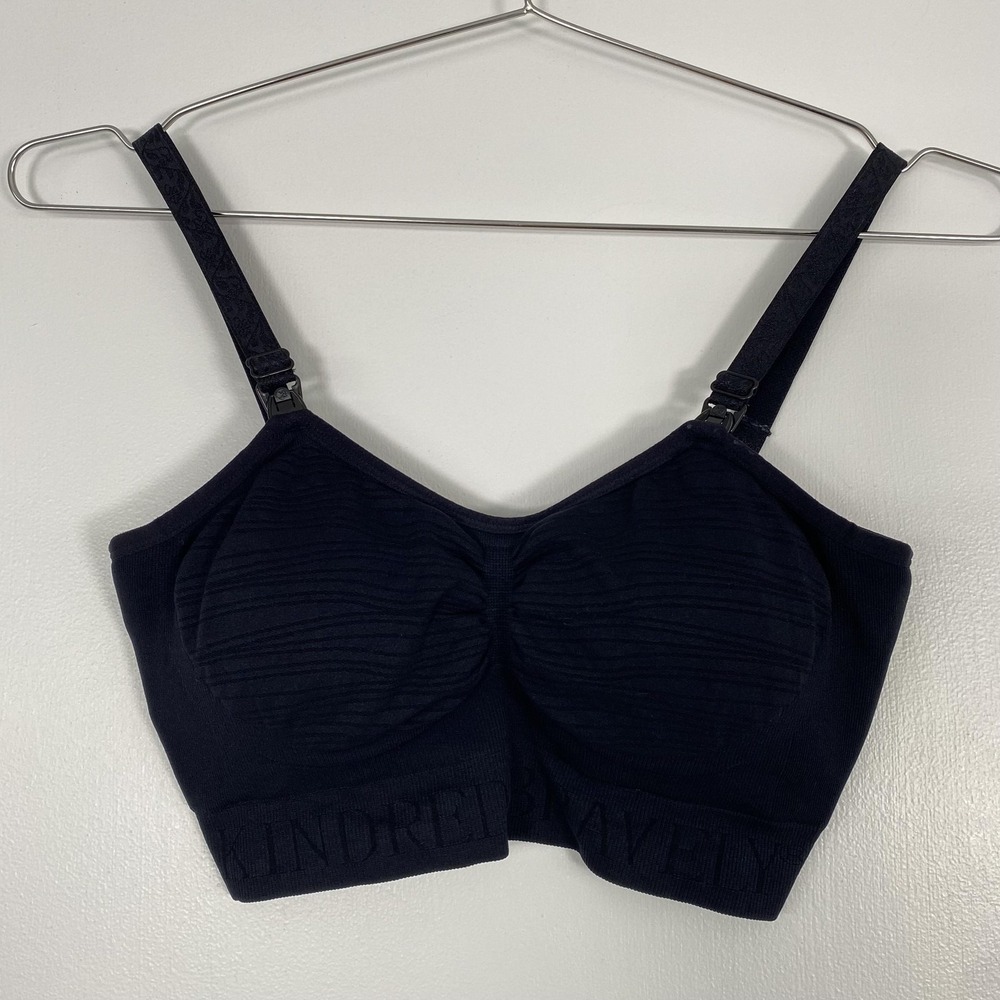 Kindred Bravely Nursing Bra Womens Small Petite Black Wireless Knit Stretch